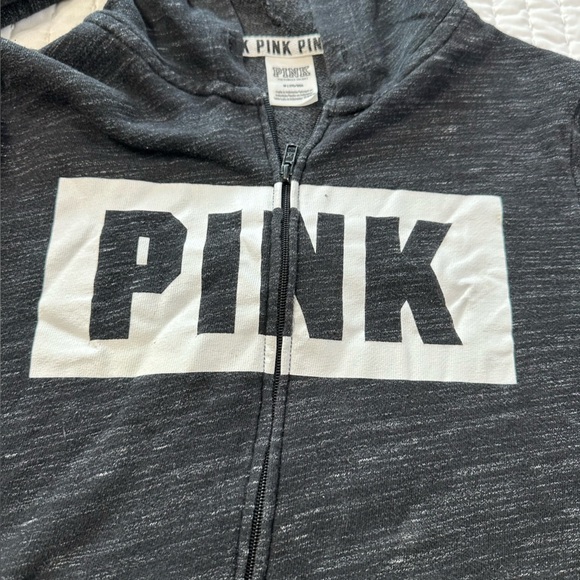 PINK Victoria's Secret Charcoal Hoodie with Logo - Picture 10 of 13